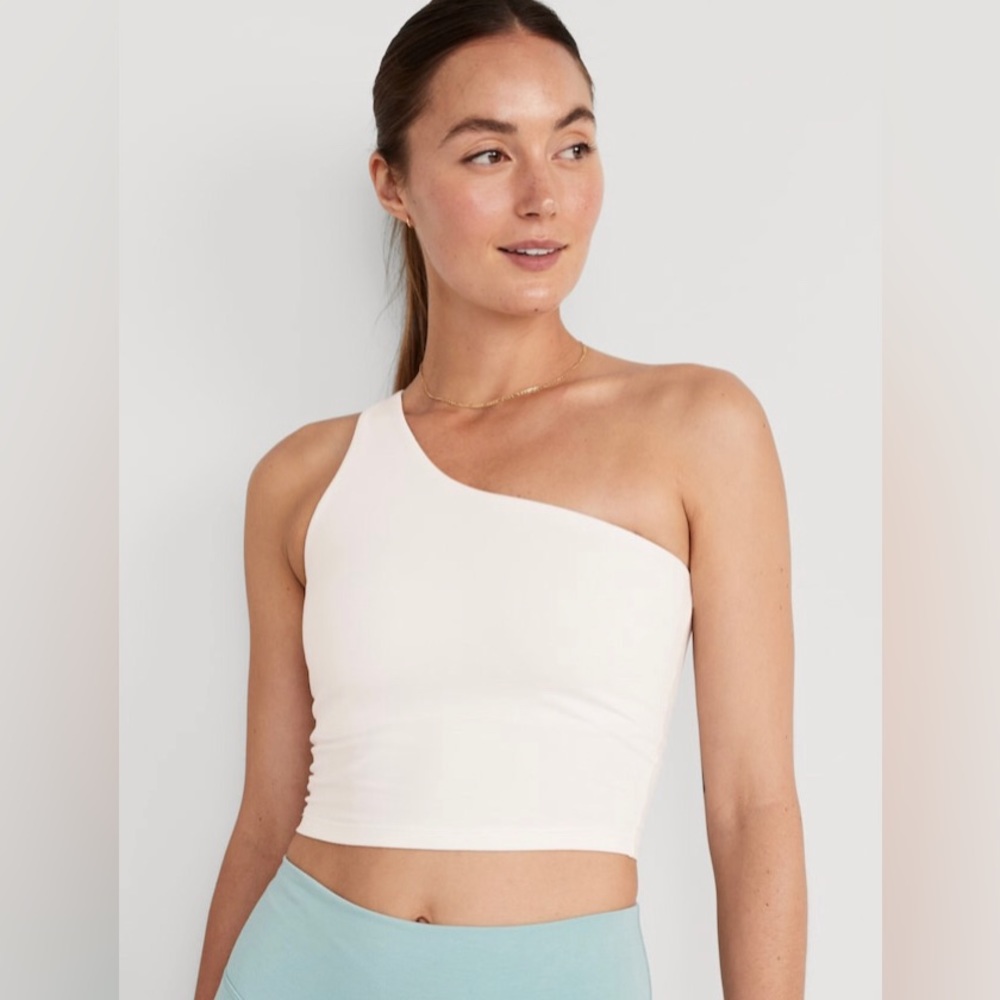 NWT! Sea Salt Light-Support PowerChill One-Shoulder Longline Sports Bra
